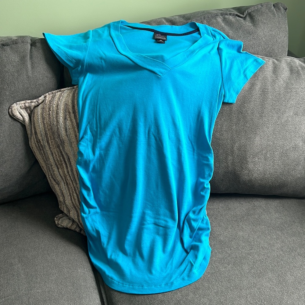Beautiful Blue Short Sleeve Maternity Top